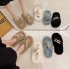 Mao Mao slippers women's outer wear 2025 new autumn and winter Korean version thick bottom height increase small home plush cotton slippers