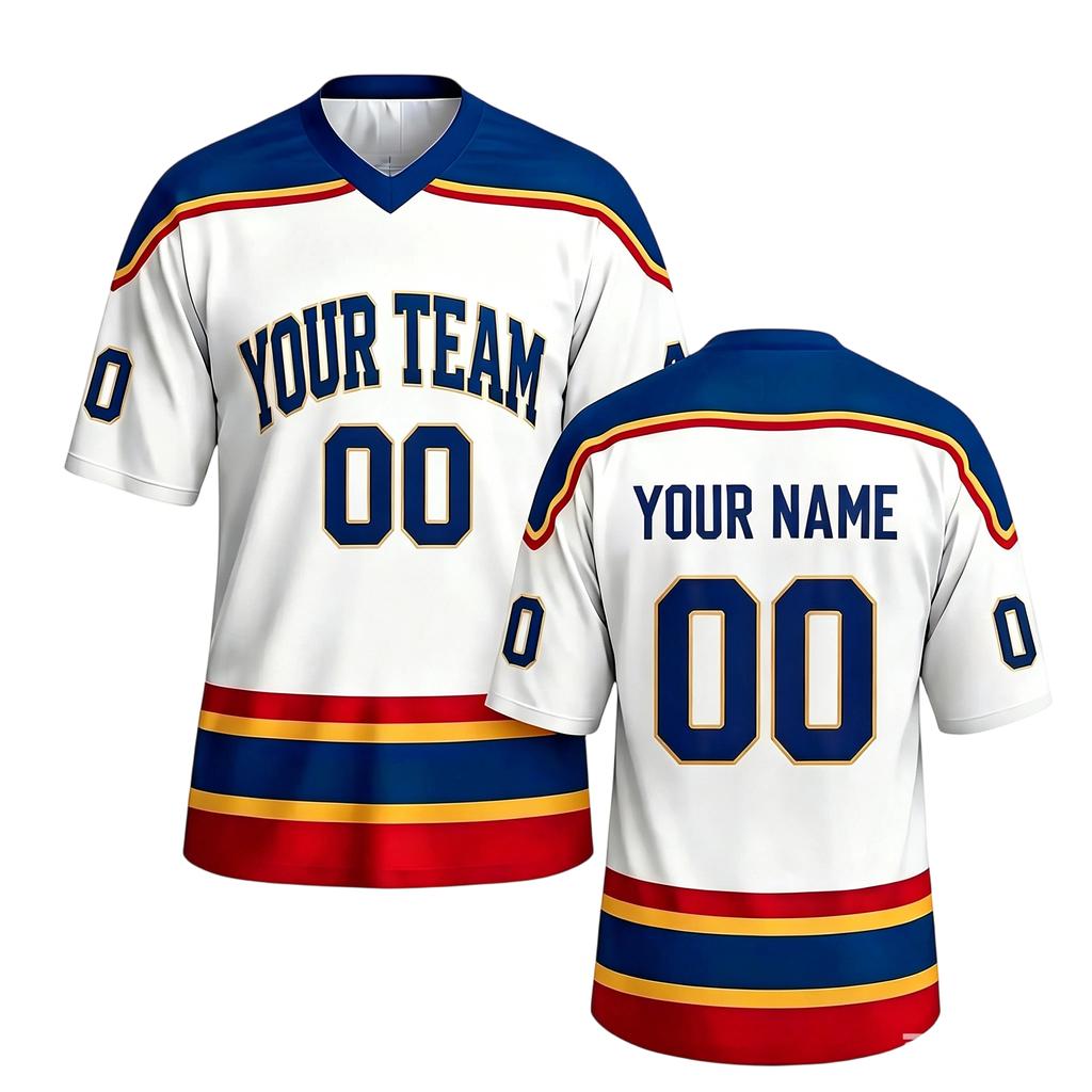 Maglia da Hockey Personalizzabile Maglia Sportiva Personalizzata Logo della Squadra Stampato Scollo a V Manica Corta Abbigliamento Atletico per Adulti e Ragazzi