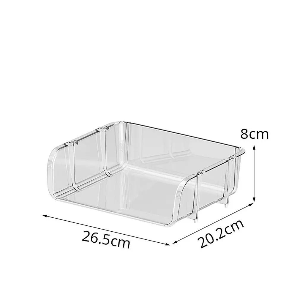 Plastic File Storage Tray Stackable Desktop Document Organizer Rack For Office Home Workspace Paper Sorting