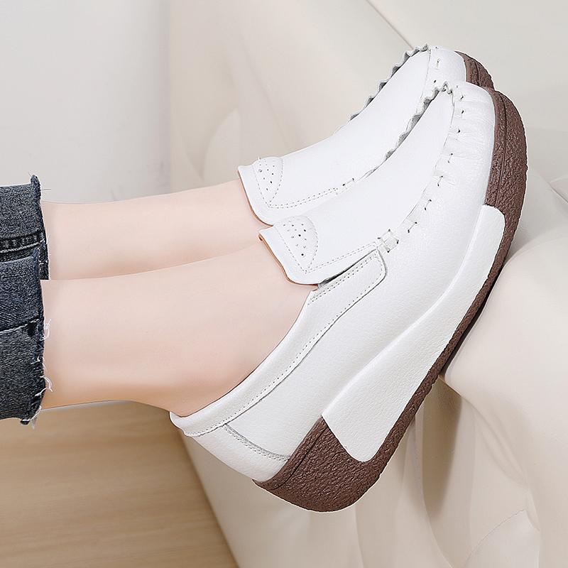 35-41 Women's Oversized Comfortable Thick Soled High Rise Sponge Shoes Mother's Shoes Lazy Shoes Loafers Shoes