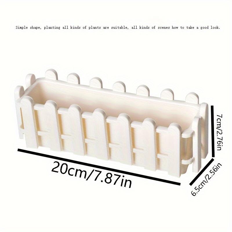 2PCS Artificial Flower Plants - Mixed Color Daisies In Picket Fence Pot for Indoor Office Wedding Home Decor