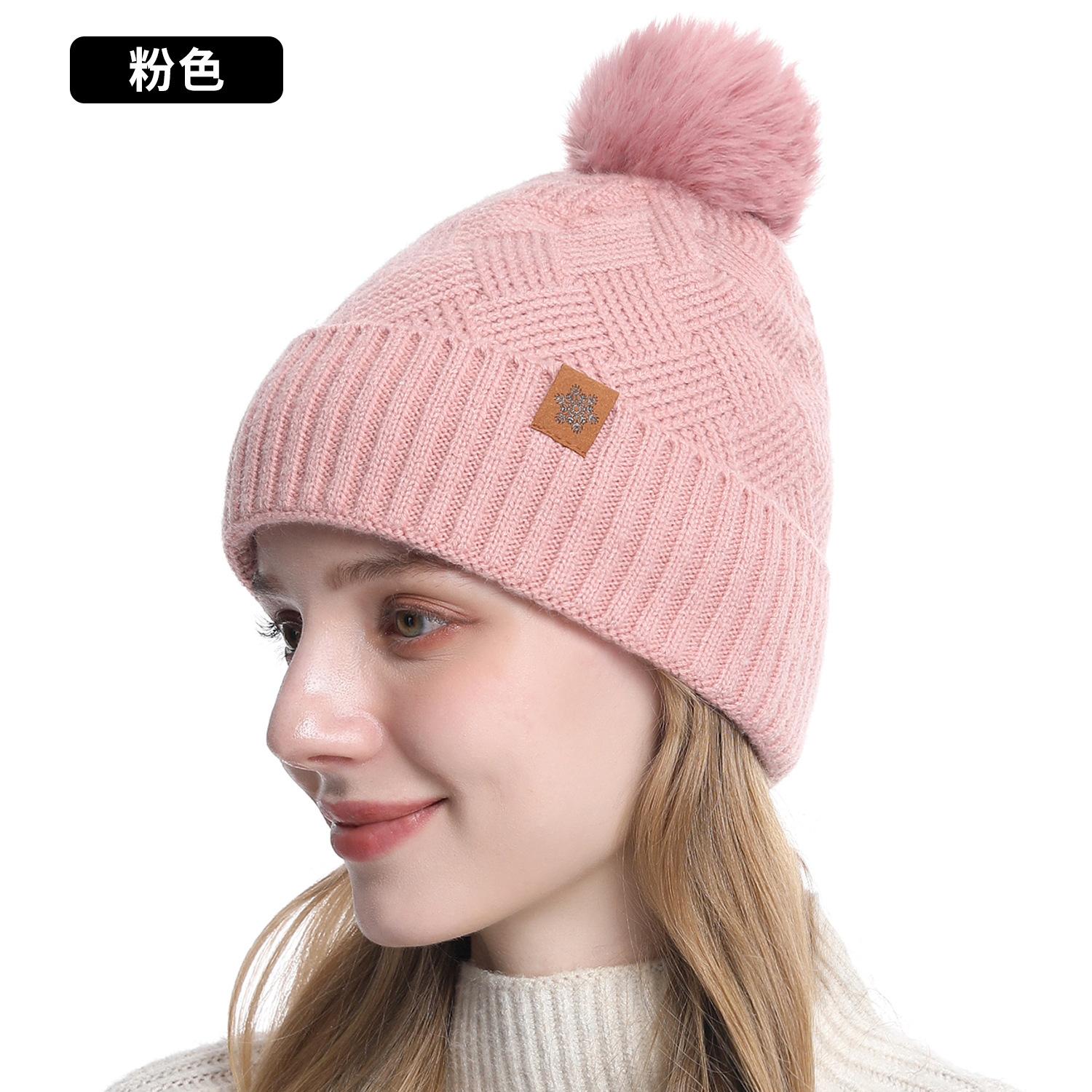 

Men S / Women S Outdoor Warm Fleece-Lined Knitted Hats Winter Cold-Proof Double-Layer Stocking Cap One/Three-Piece Set Skullies