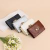 Damen Ölleder Kurzes Portemonnaie Tragbar Ovaler Verschluss Kartenhalter Damen Münzbörsen Neu Retro Multi-Karten Zwei Fächer Clutch-Portemonnaie