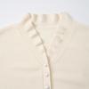 Northern Deer Elegant French Wool Knitwear with Ruffle Lace Collar for Women