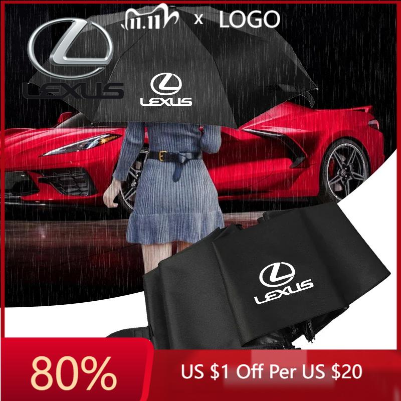 2026 Gorące Naklejki Wewnętrzne Logo Samochodu Parasol Automatyczny Wodoodporny Odporny Na Wiatr Parasol Dla Lexus UX250h NX300h RX330 RX300 RX450h LX470 I