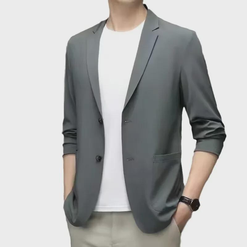 Men's Solid Color Suit Jacket - 2024 Early Spring Casual Business Style