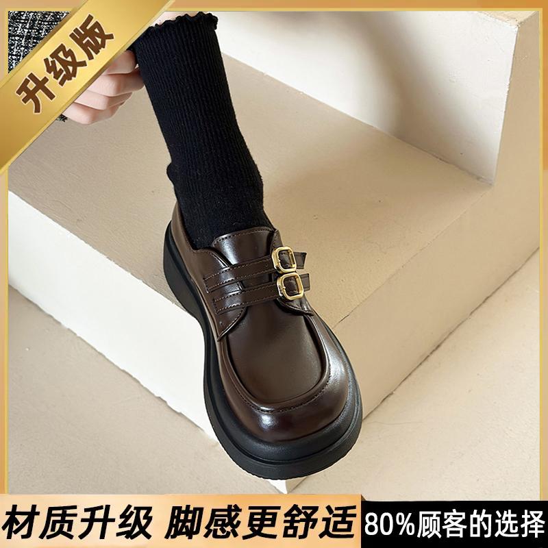 

New autumn British style jk Mary Jane shoes platform height commuter small leather shoes 40