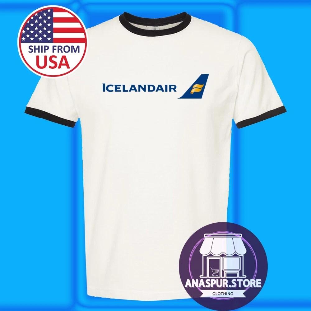 Icelandair Iceland Airlines Retro Men s Ringer Black Size S-3XL M