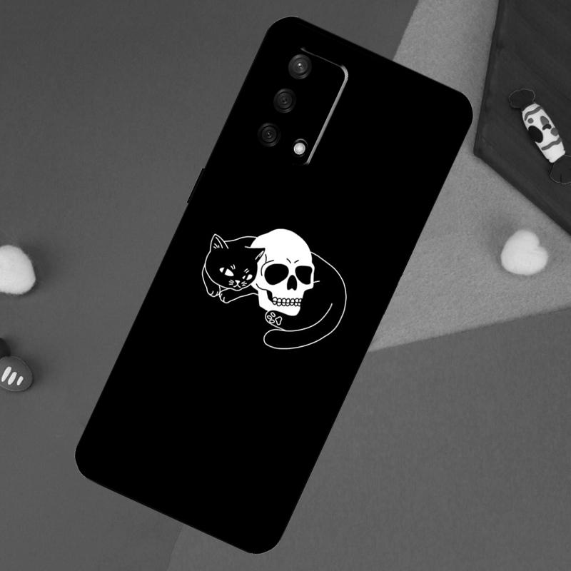 Witch Black Cat Case For Oppo A17 A60 A40 A80 A16 A76 A96 A98 A58 A78 A18 A38 A57 A74 A54 A94 A15 A5 A6 Pro