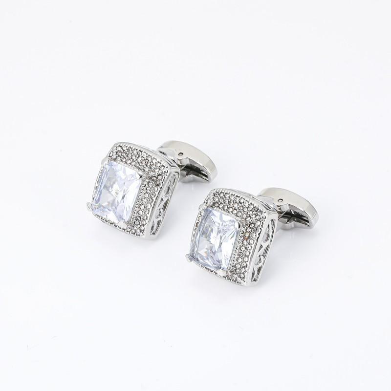 Square Zircon Metal Cufflinks Fashionable Simple Men s Shirt CS-0035
