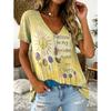 Camiseta de Verano para Mujer Estampado Vintage Manga Corta Camisetas Casuales Tops Estampados