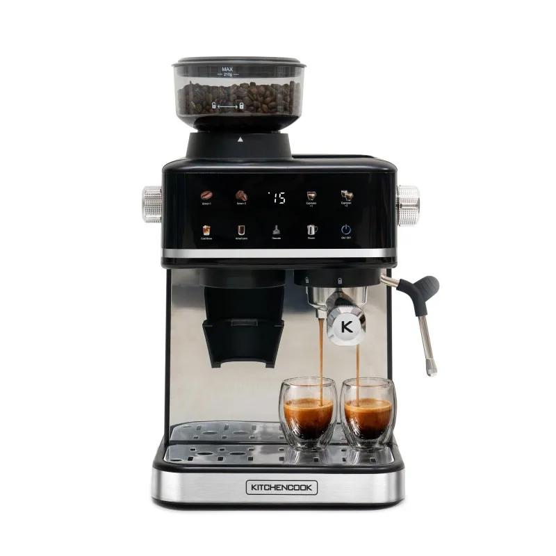 Kitchencook - Karista - Machine Expresso - Broyeur à Grains Intégré - 20bars - Compatible Capsules Et Café Moulu