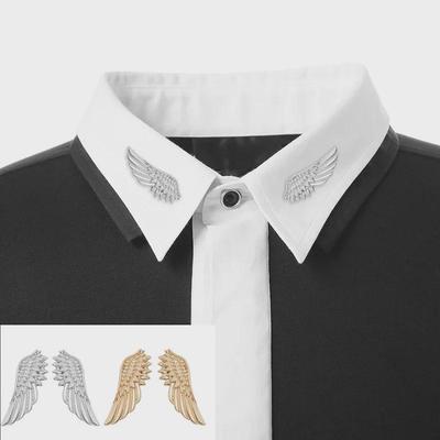 Retro Punk Style Wing Collar Pin: European & American Fashion Metal Brooch