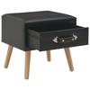 Table de chevet - VIDAXL - Noir - 40x35x40 cm - Similicuir - 1 tiroir