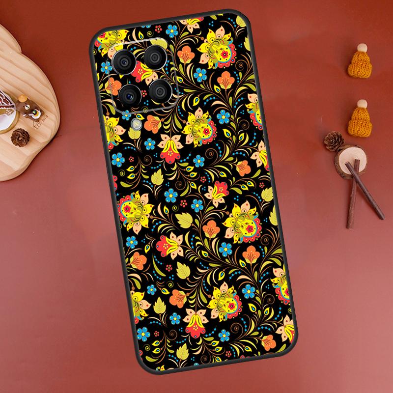 Russian Scarf Floral Case For Samsung Galaxy M15 M35 M55 M11 M14 M34 M54 M31 M13 M53 M51 M12 M32 M52 M16 M36 M56