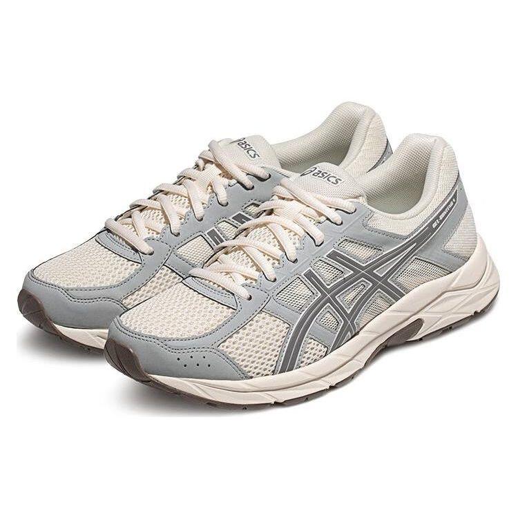 Asics Gel-Contend 4 Mesh Comfortable Versatile Breathable Synthetic Leather Cushioning Low-Top Casual Running Shoes Men sneaker White Gray T8D4Q-202