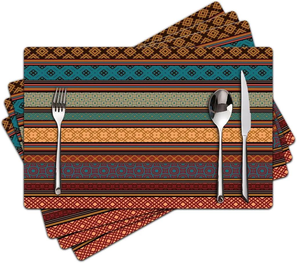 VIKAMA William Morris 'Strawberry Thief' Placemats Set of 4 Heat Resistant Washable Table Mats for Kitchen Dining Home Art Decor