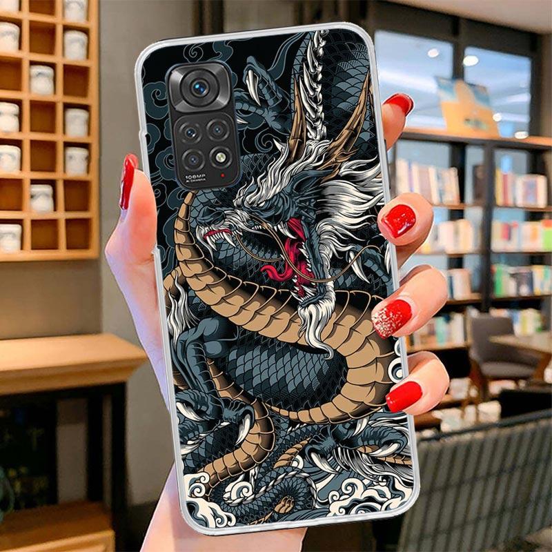 Asian Dragons Animal Tattoo Cover Phone Case For Xiaomi Redmi Note 15 14 13 12 11 10 Pro Plus 14S 12S 11S 11T 11E 10S Soft Funda