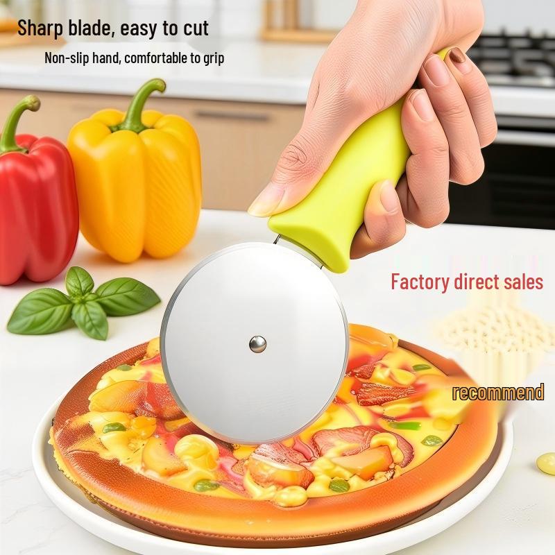 Sharp Non-stick Pizza and Pastry Roller Cutter - Baking Essential, Easy to Slice One Pizza Cutter трава зеленый