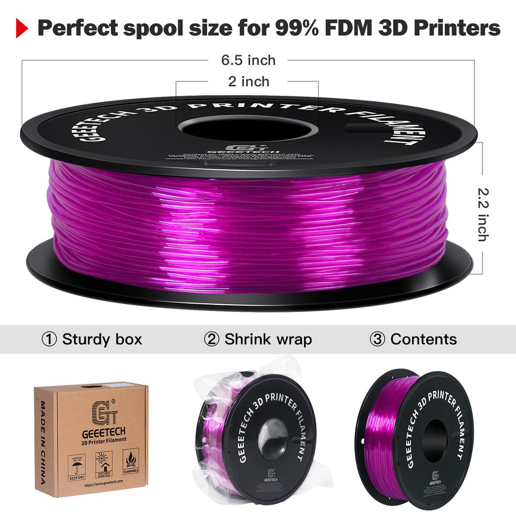 GEEETECH 1KG 1.75mm TPU Filament Flexible Material for 3D Printers Overseas Warehouse Fast Shipping