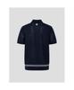 BEANPOLE GOLF Men'S Short Sleeve Striped Textured Collar T-Shirt - Navy
