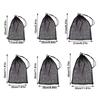 Durable Multi Purpose Drawstring Storage Pouch Bag Nylon Black Laundry Bag Breathable Mesh Pouch Travel Outdoor Activity Pouch
