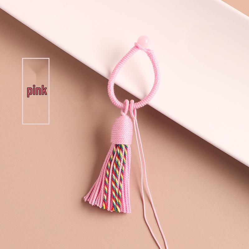 Tassel and Brocade Keychain DIY Set: Bag Accessories & Woven Rope Strap Pendant