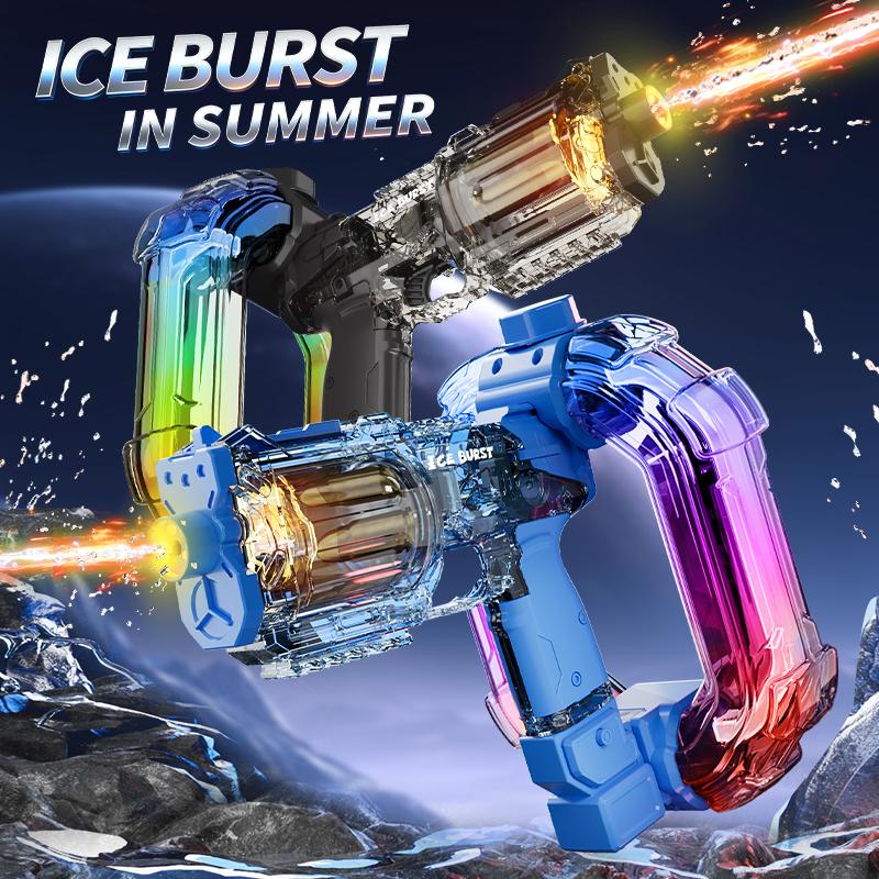 Ice Blast Energy Ring Electric Water Gun Automatic Continuous Large Capacity with Sound LED Light Summer Outdoor Toys for Kids