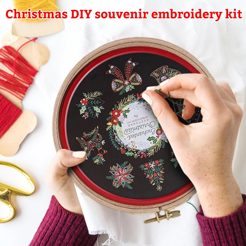 Christmas DIY Embroidery Kit – Handmade Holiday Keepsake Craft Set