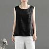 Women's Vintage Loose Fit Cotton Linen Blend Tank Top