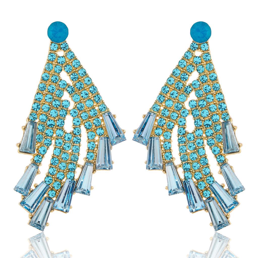 Earrings Jewelry Exaggerated Full Rhinestone Tassel For Women Summer