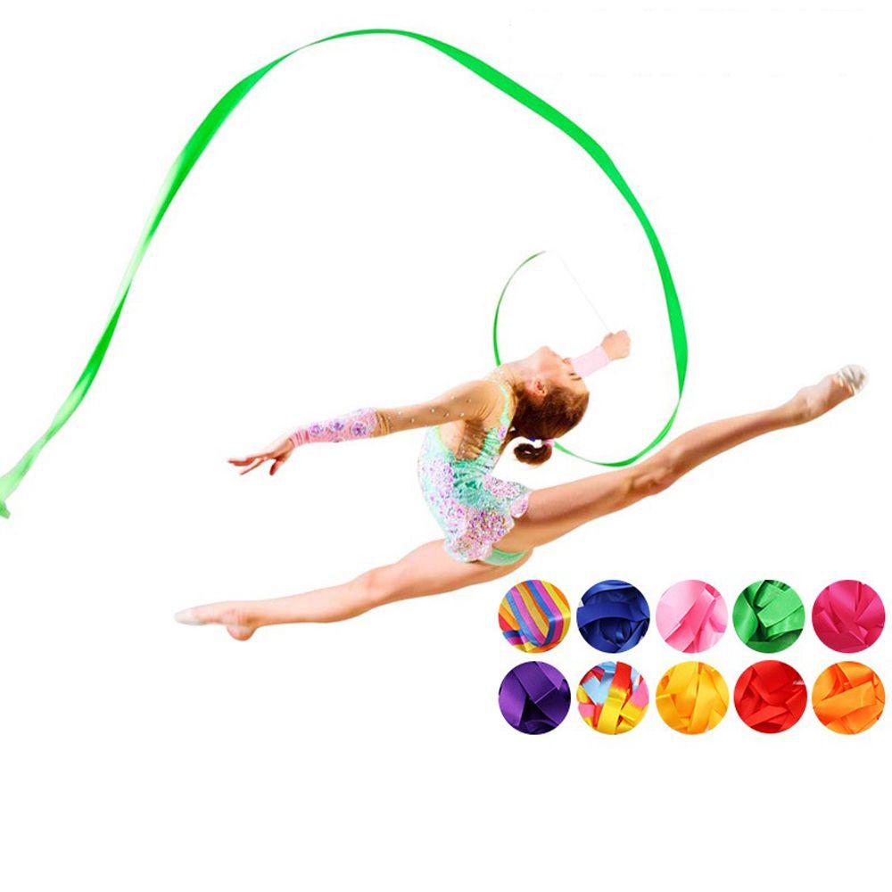 Child Gymnastic Ballet Professional Art Props Dance Stick 4M Gymnastics Ribbons Ballet Streamer