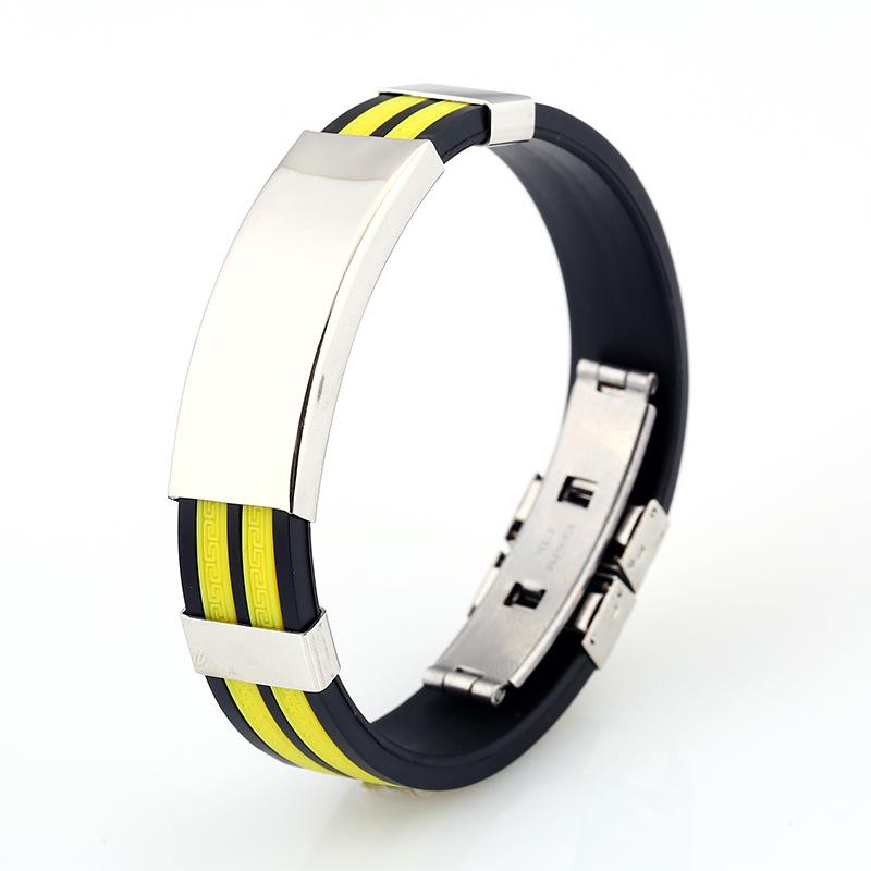 Titanium Steel Personalized Light Plate Great Wall Men'S Silicone Bracelet Trendy Men'S Fashion Stainless Steel Jewelry