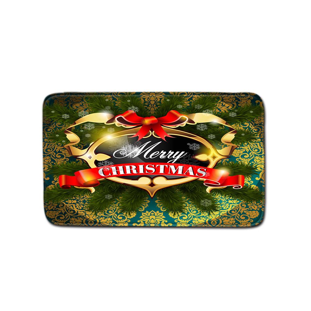 Christmas Shower Curtain Floor Mat Combination Four-Piece Set Bathroom Toilet Carpet Shower Room Mat Foot Mat