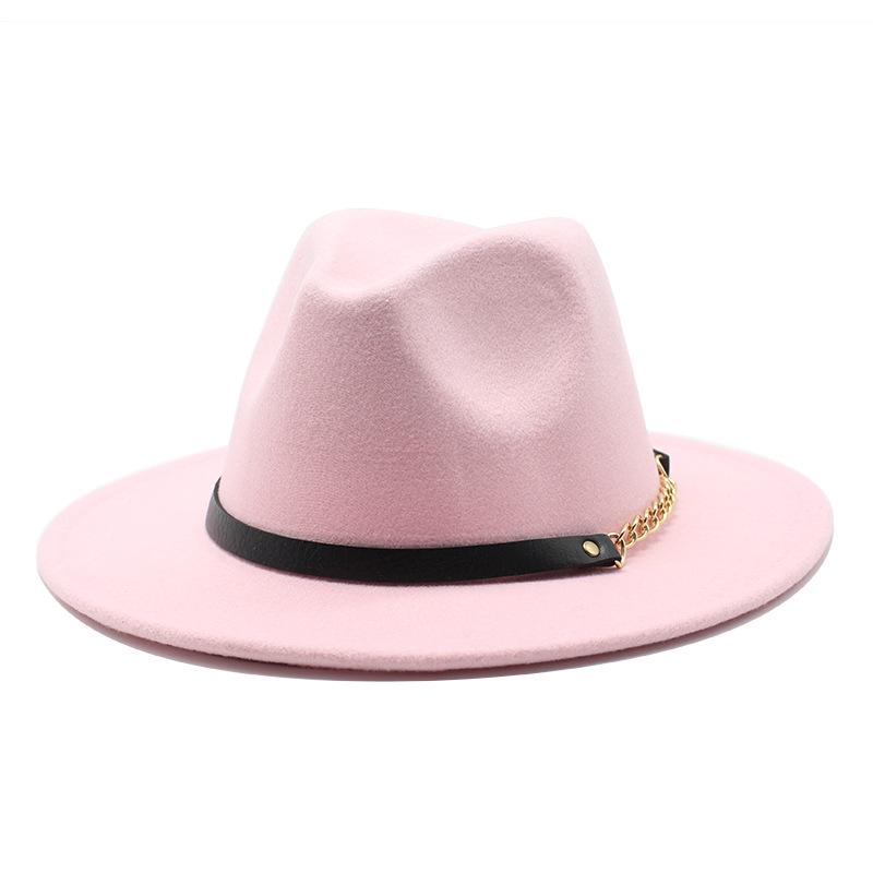 British Style Men And Women Jazz Woolen Hat Big Eave Hat Classic Woolen Hat