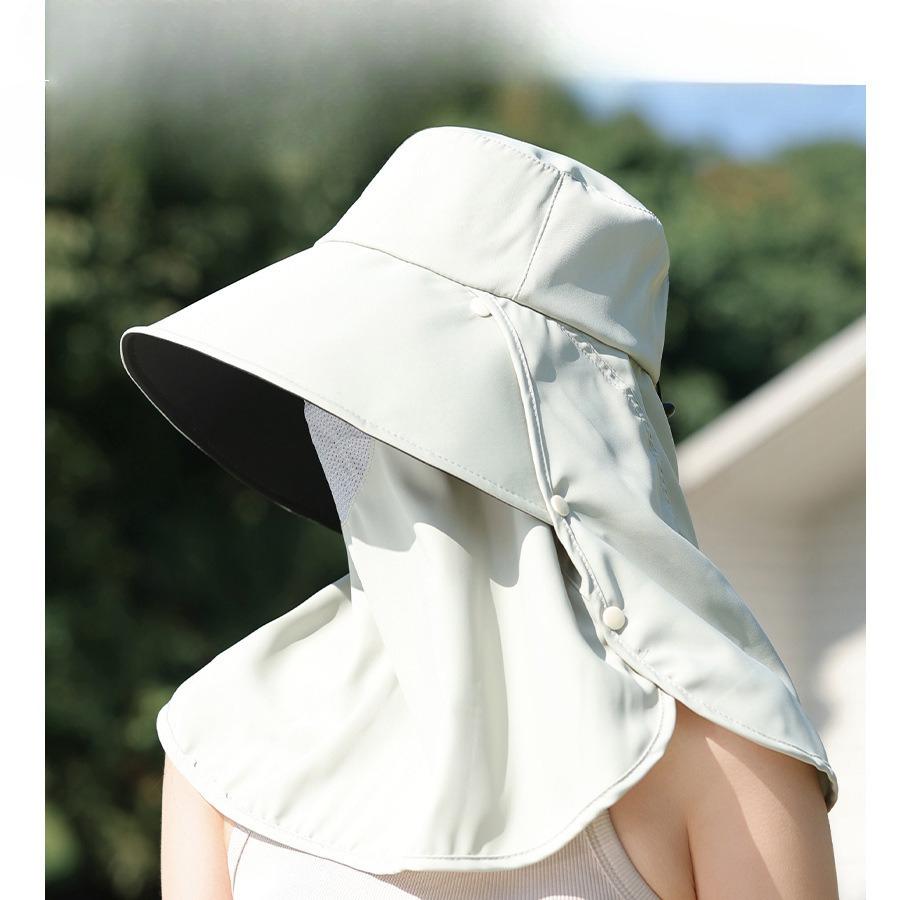 Summer Breathable Ponytail Hat – Solid Face Mask Cap – Lightweight & Sun Protection – Perfect for Outdoor Gardening Travel