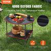 Folding Table Camping Table 720X720X610 Mm, Folding Garden Table, 2-Layer Balcony Table, Multi-Purpose Table with 4 Drink Holders, 25 Kg Load Capacity