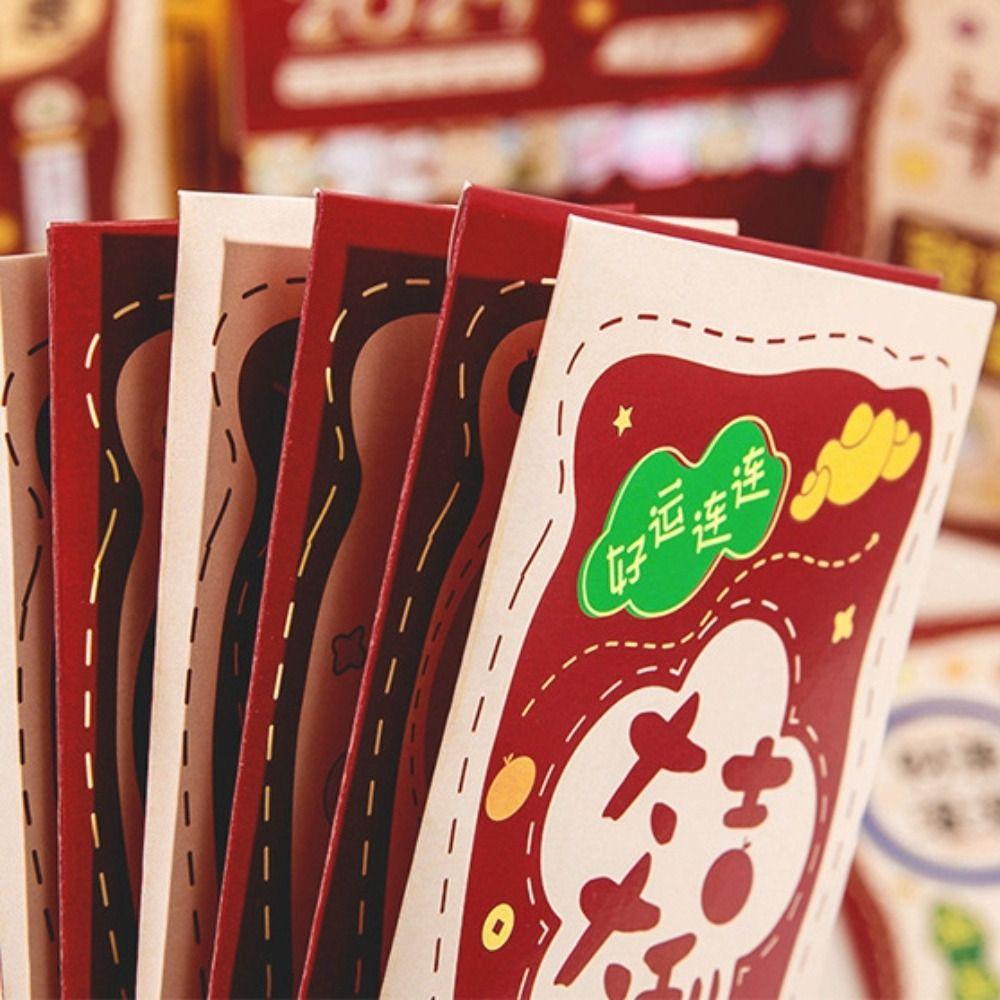 6 Stück/Set Traditioneller Glücks-Umschlag Roter Umschlag im chinesischen Stil Geldumschlag Neujahrs-Geldgeschenk Kindergeschenk