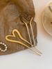 Metal Heart Women Hairpins Girls Hair Forks Hair Sticks Elegant U-shape Hair Pins Clips Headwear Women Hair Accessories Headwear