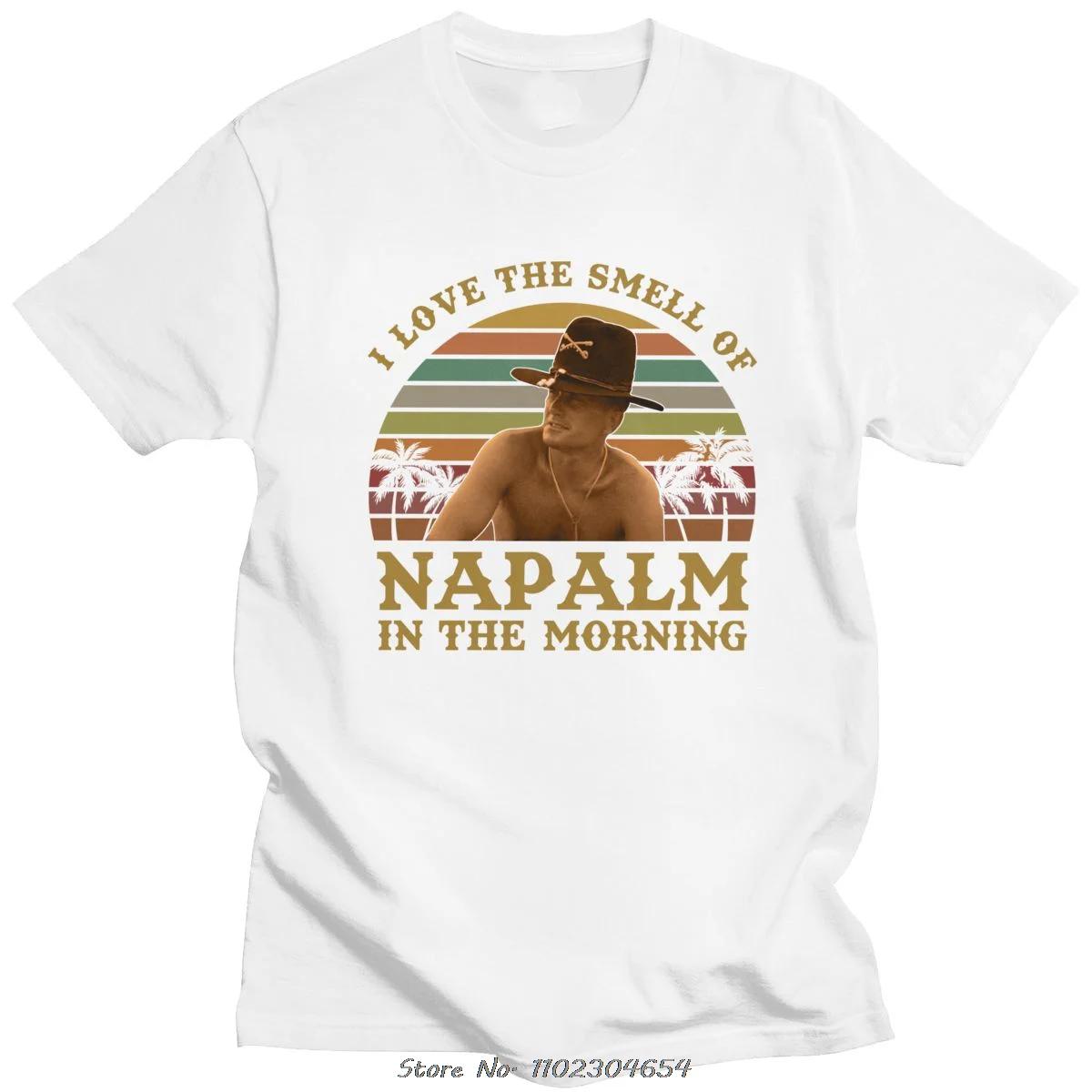 

Unisex Short Sleeved Cotton Apocalypse Now T-shirr Bill Kilgore Tee Tops Vintage I Love The Smell Of Napalm In The Morning T Shirt S