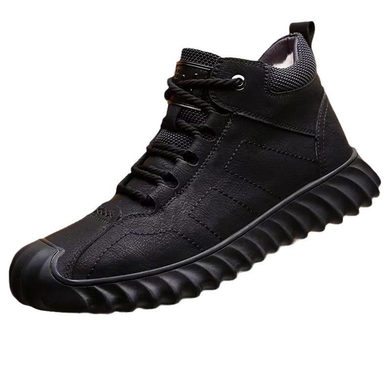 Winter Practical New Men's Cotton Shoes Velvet Warm High-top Cotton Boots Snow Boots Dad Shoes Martin Boots
