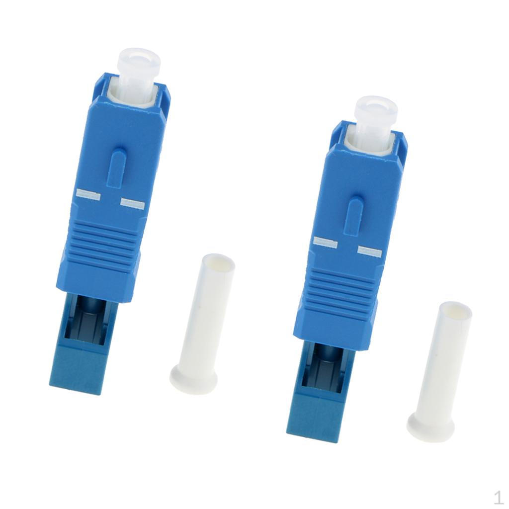 2 Pieces SC Male to LC Female Adapter Connector Power Meter Blue