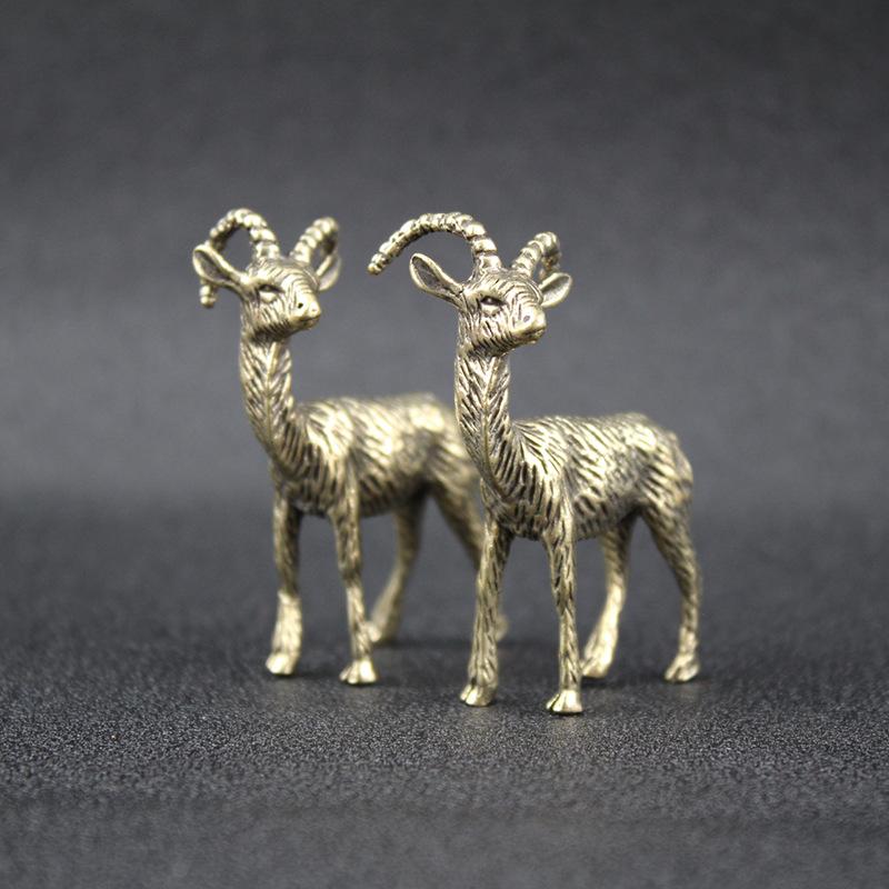 Vintage Brass Goat Figurine With Hand Carved Details Antique Brass Finish Perfect For Home Office Decor Collectible Gift