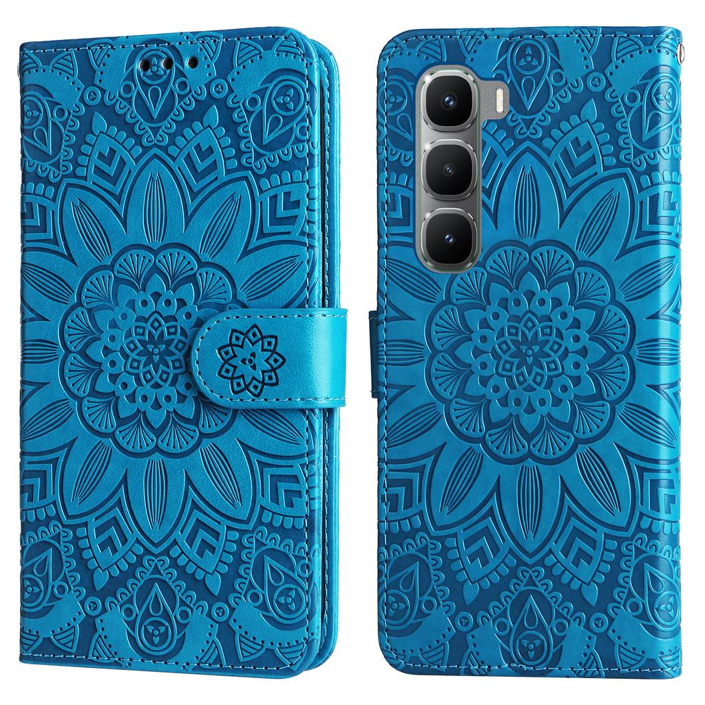 For Infinix Hot 60 Pro 4G Case Sunflower Imprint Leather Wallet Phone Cover