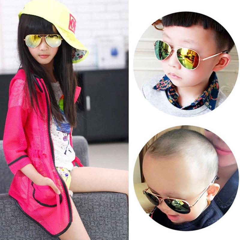 Children's Student Sunglasses Men and Women Color Reflective Sunglasses Toad Mirror Cute Baby Kids Sun Glasses
