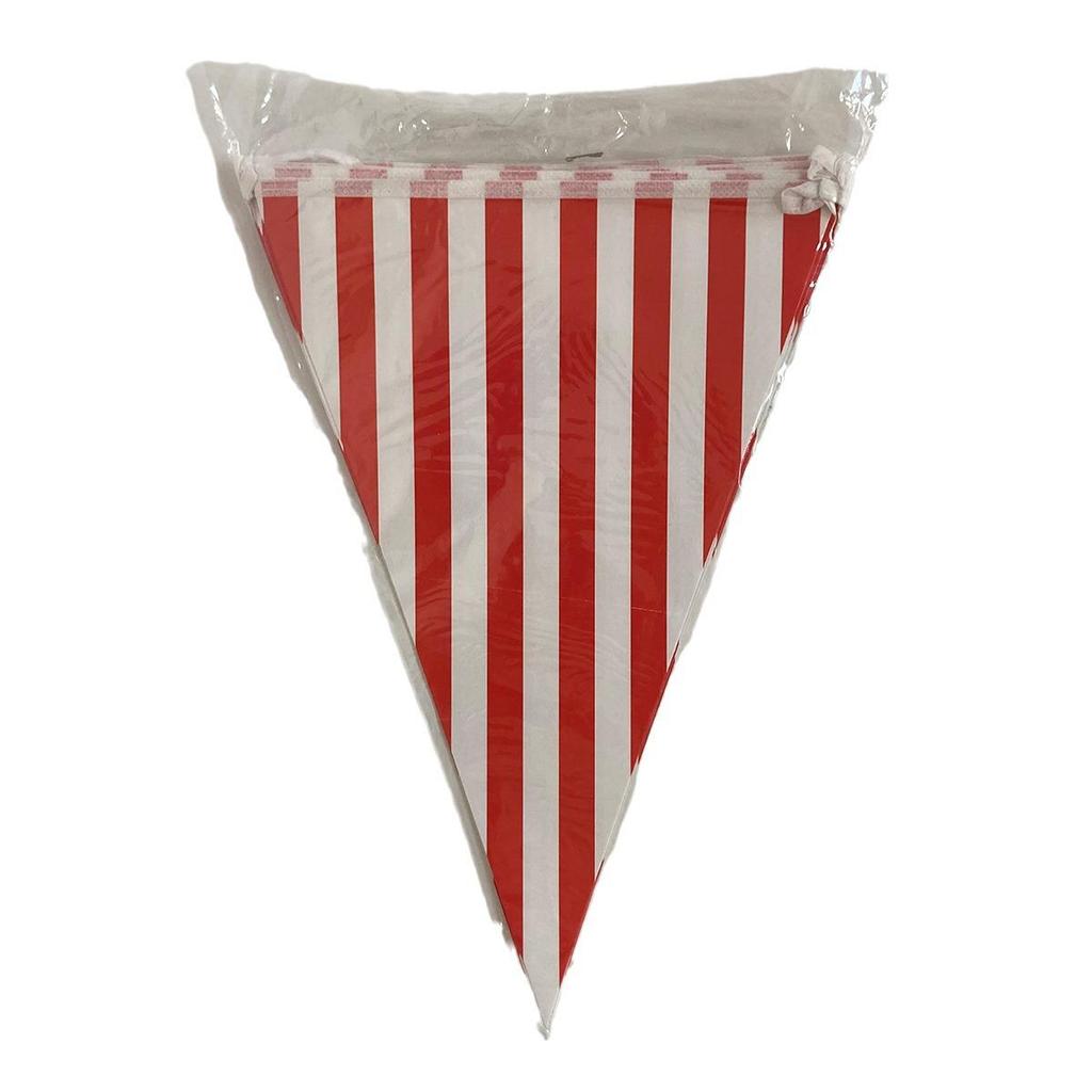 Red & White Striped Pennant Banner for Parties & Weddings