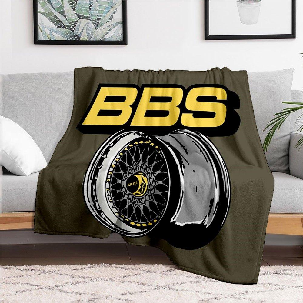BBS Wheel Poster - Automotive Decor for Car EnthusiastsBlanket Flannel Throw Blanket for Sofa, Bed, Travel, Camping, Office, Couch, Chair, A