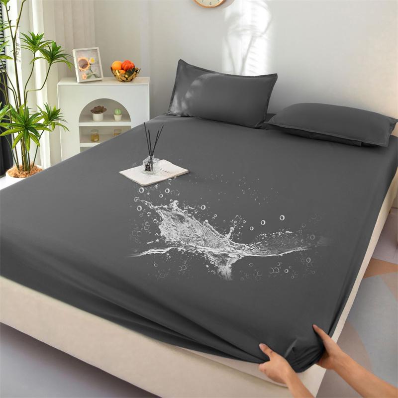100% Waterproof Mattress Covers Protector Adjustable Non-Slip Bed Fitted Sheet with Elastic Band for Queen King