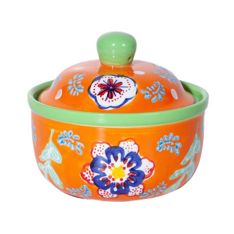 Underglaze Porcelain Rice Bowl Set Floral Design Ceramic Tableware High Aesthetic Soup Bowl