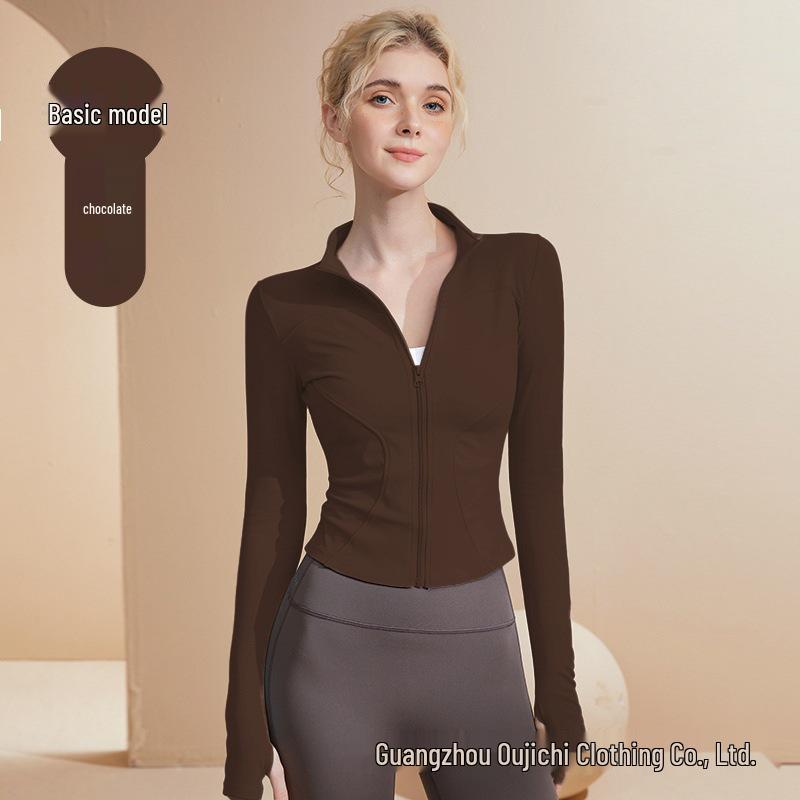 Women's Quick-Dry Sun Protection Stand Collar Yoga Jacket - Long Sleeve Fitness & Running Top